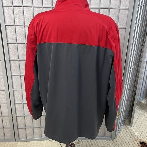 Men's Wind River 1/4 Zip Wind Pullover, XL, Red/Grey, 100% Polyester - Picture 2 of 5